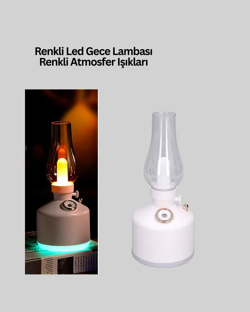 280 ml Tanklı Retro Gaz Lambası Difüzör USB Şarjlı Hava Nemlendirici görsel 3