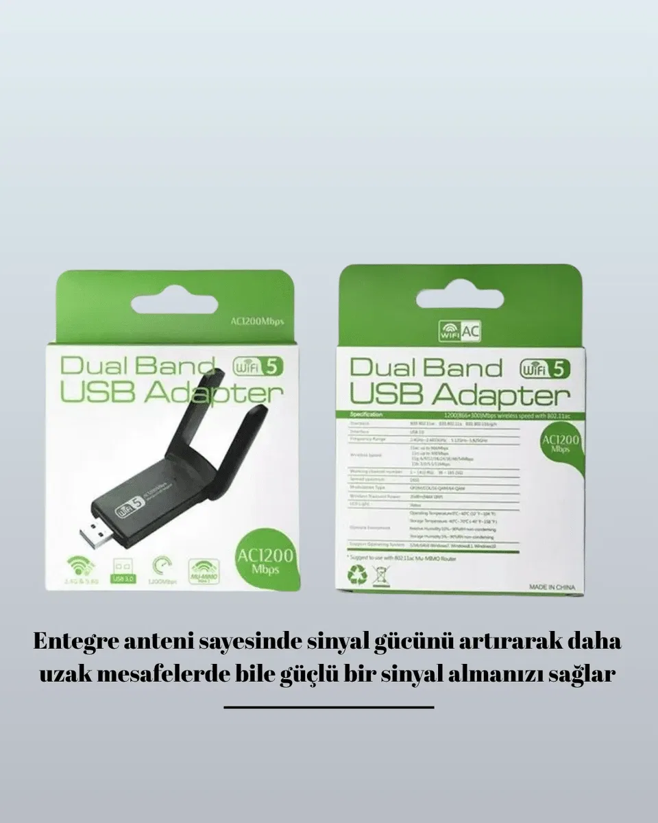 USB WiFi Adaptör – 1200 Mbps Hız görsel 4