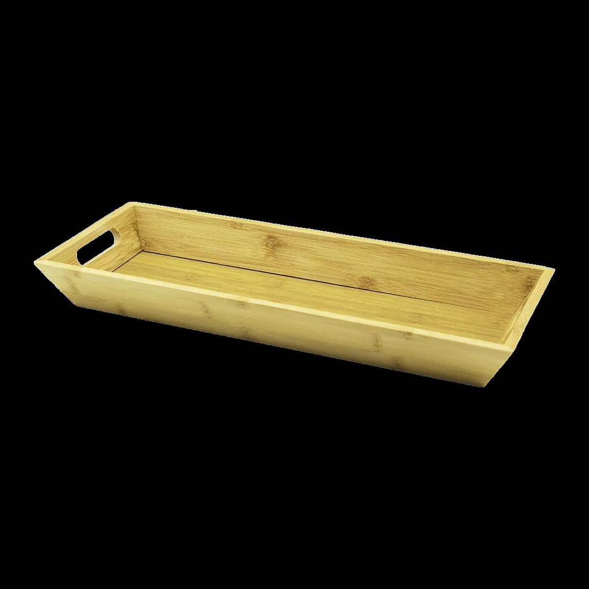 Bambu Ahşap Sunum Tepsisi 16x40x4 cm Çift Kulplu görsel 2