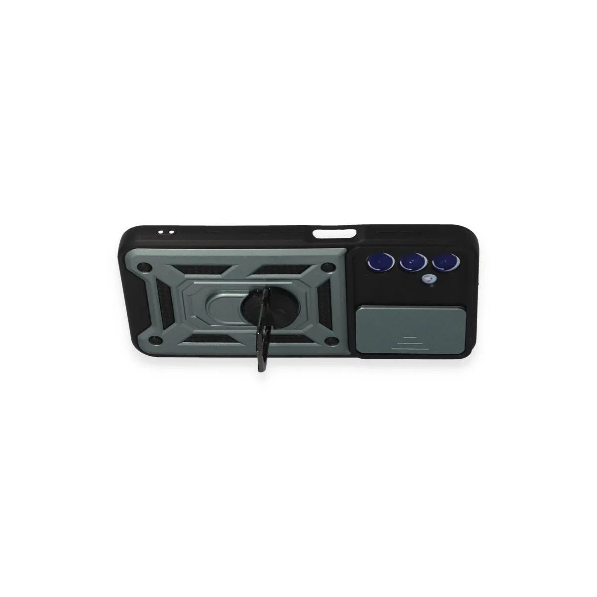 Samsung Galaxy M34 5g Kılıf Pars Lens Yüzüklü Silikon - Yeşil görsel 6