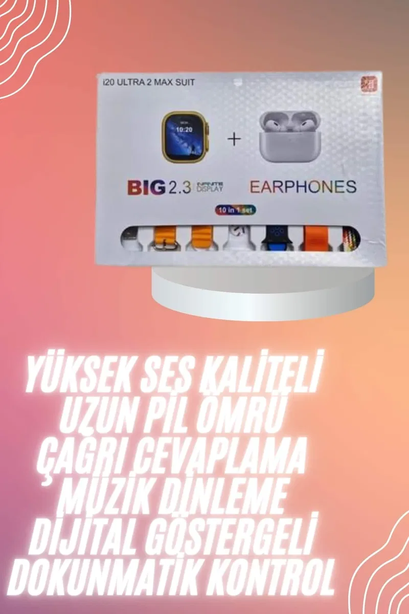 Yeni Nesil 7 Kordonlu Arama Bildirim Özellikli Kulaklık Hediyeli Akıllı Saat görsel 2