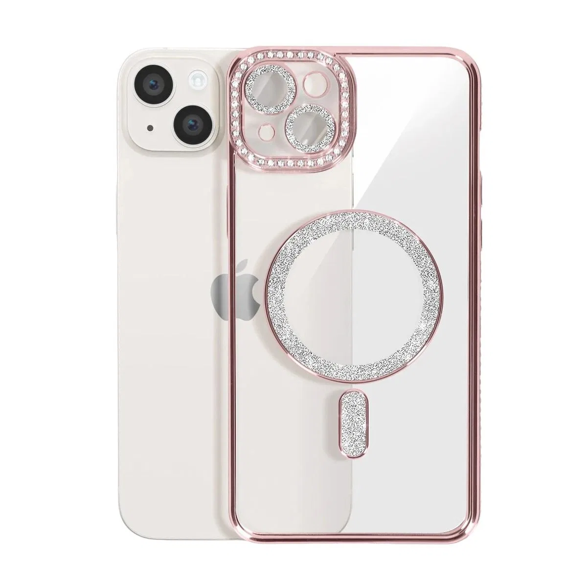 Apple İphone 15 Kılıf Joke Simli Magneticsafe Kılıf - Pembe görsel 3