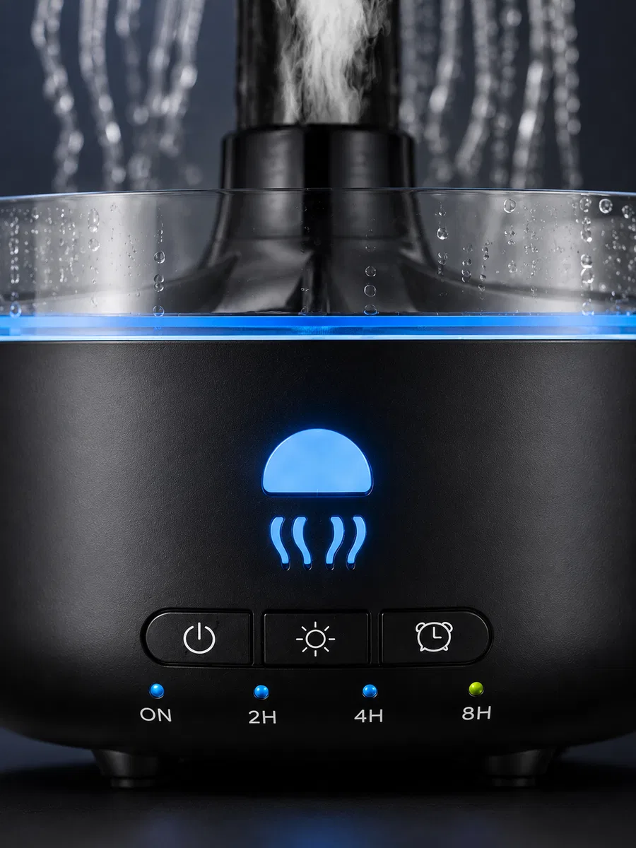 USB Çalışan Denizanası Hava Nemlendirici 7 Renk RGB Aydınlatmalı Sessiz Buhar Makinesi görsel 6