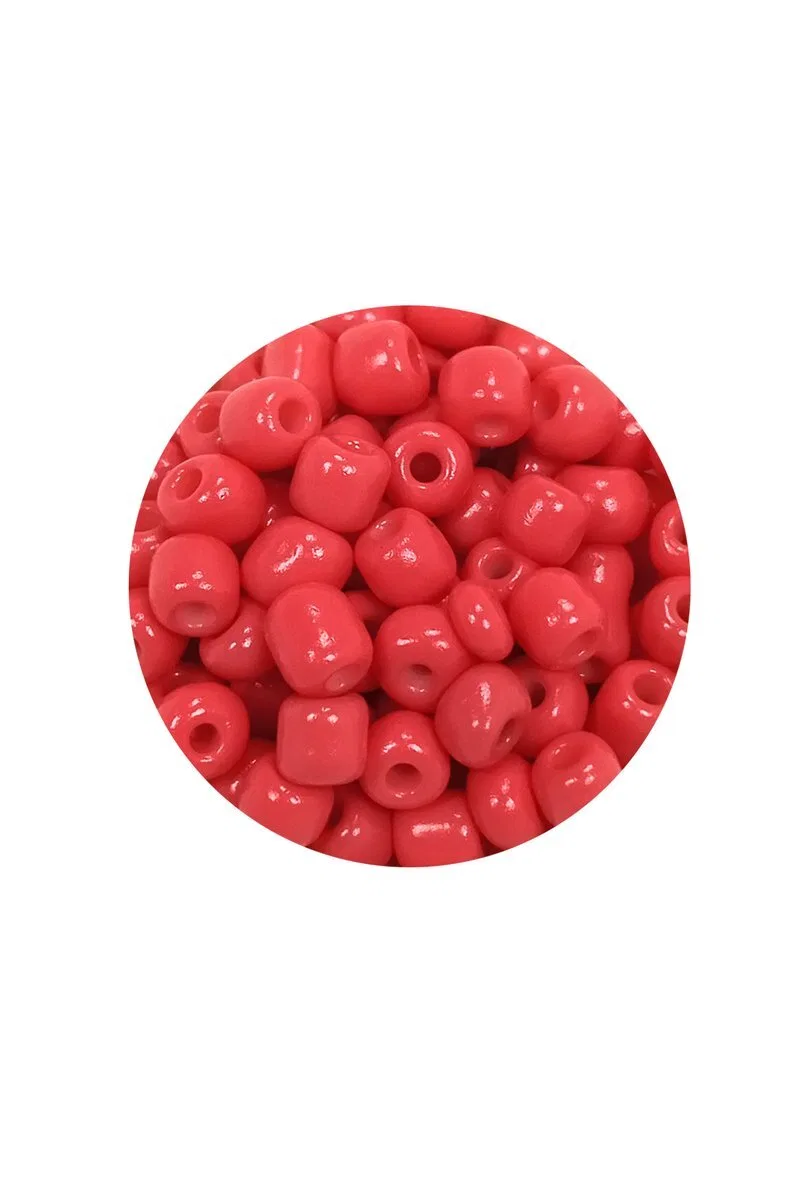 Dökme Cam Kum Boncuk Büyük Boy (6/0) 4 mm - 60 Gram - Açık Kırmızı - BNC125 görsel 2
