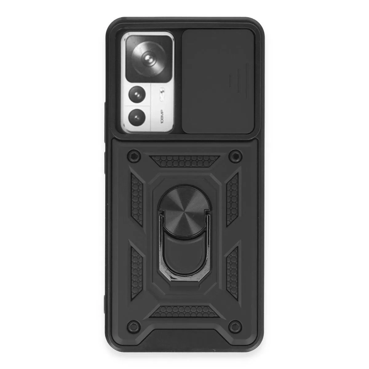 Xiaomi Mi 12t Pro Kılıf Pars Lens Yüzüklü Silikon - Siyah