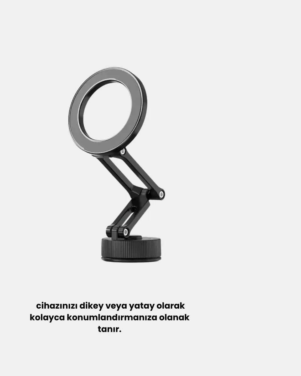 Katlanır Manyetik Araç İçi Telefon Tutucu – 360° Dönebilen, MagSafe Uyumlu, Güçlü Mıknatıslı Tasarım görsel 5