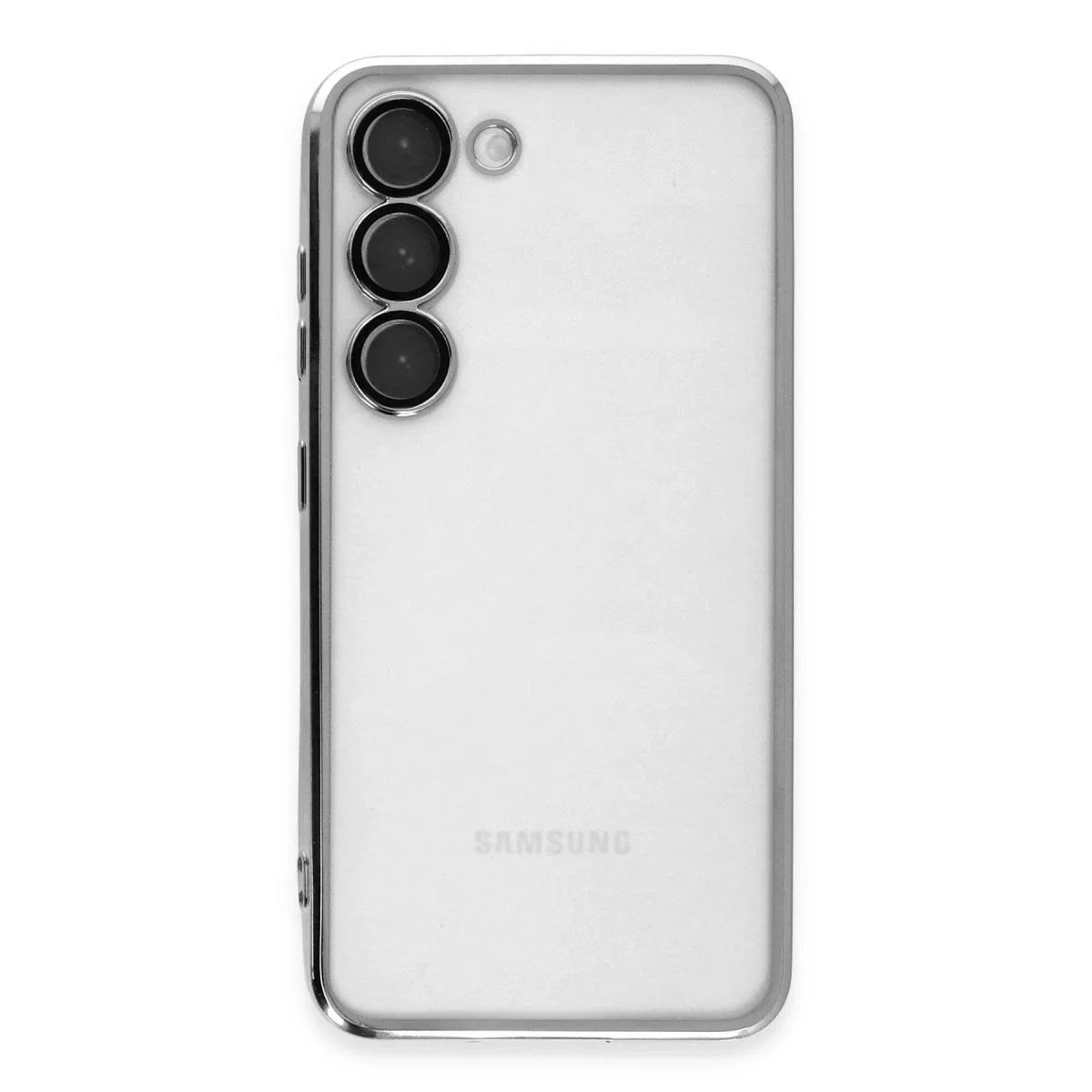 Samsung Galaxy S23 Plus Kılıf Razer Lensli Silikon - Gümüş görsel 2