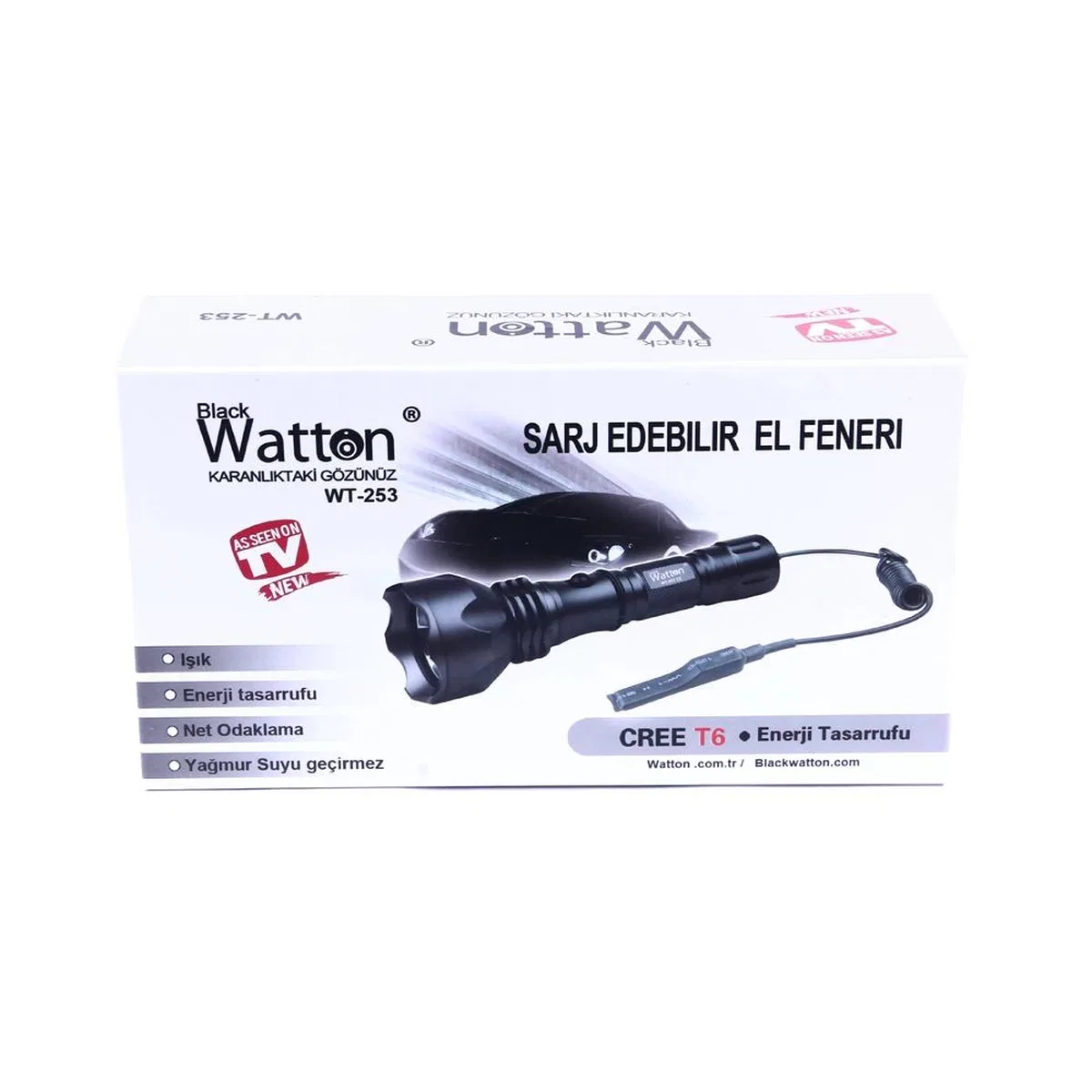 Orjinal 600 Lümen Tx6 Şarjlı Özel Avcı Feneri Wt-253 görsel 2