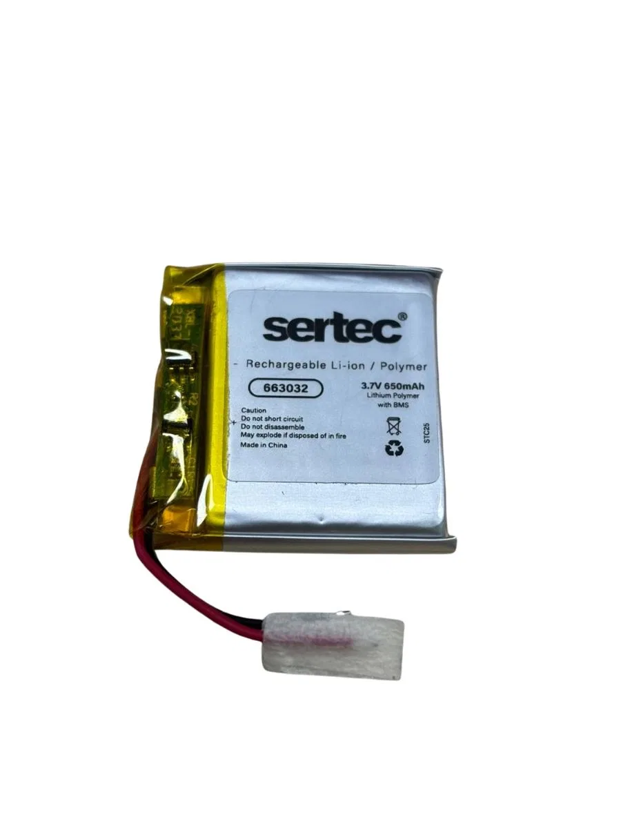 Sertec 663032 3. 7v 650mah Li-polymer Pil (devreli/1. 5a)