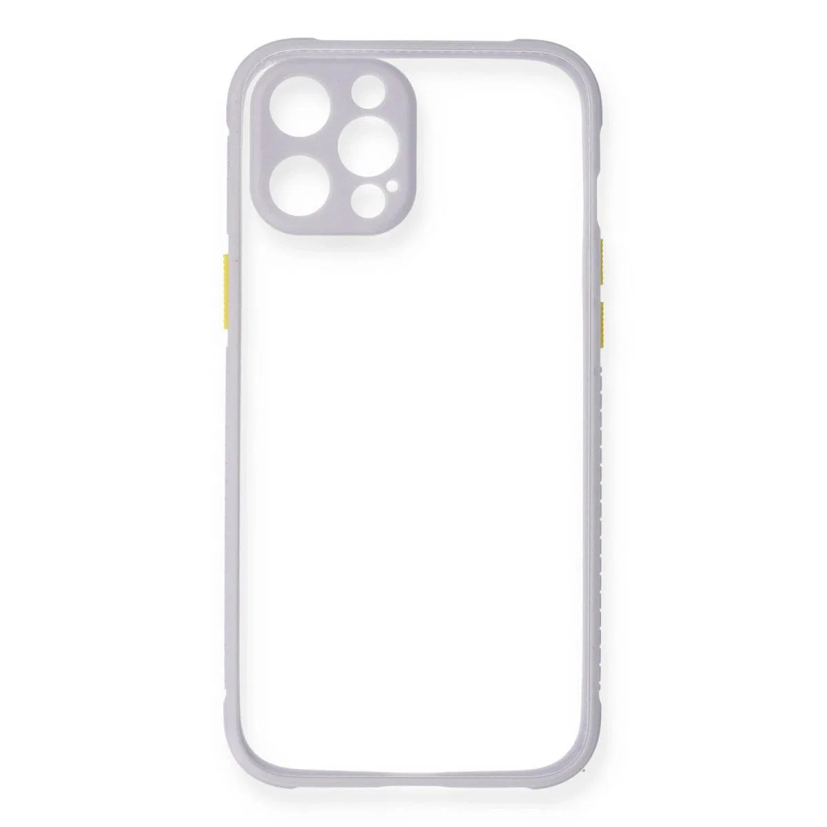 Apple İphone 12 Kılıf Miami Şeffaf Silikon - Lila görsel 2