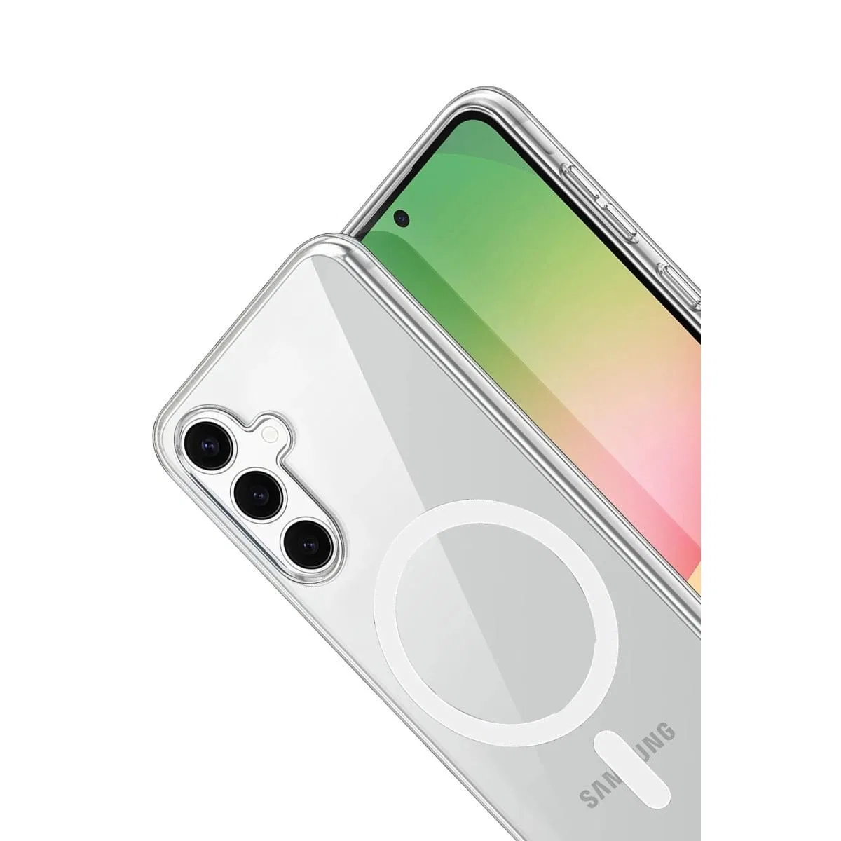 Samsung Galaxy A16 5g Combo Sert Şeffaf Magsafe Kapak - Şeffaf görsel 3