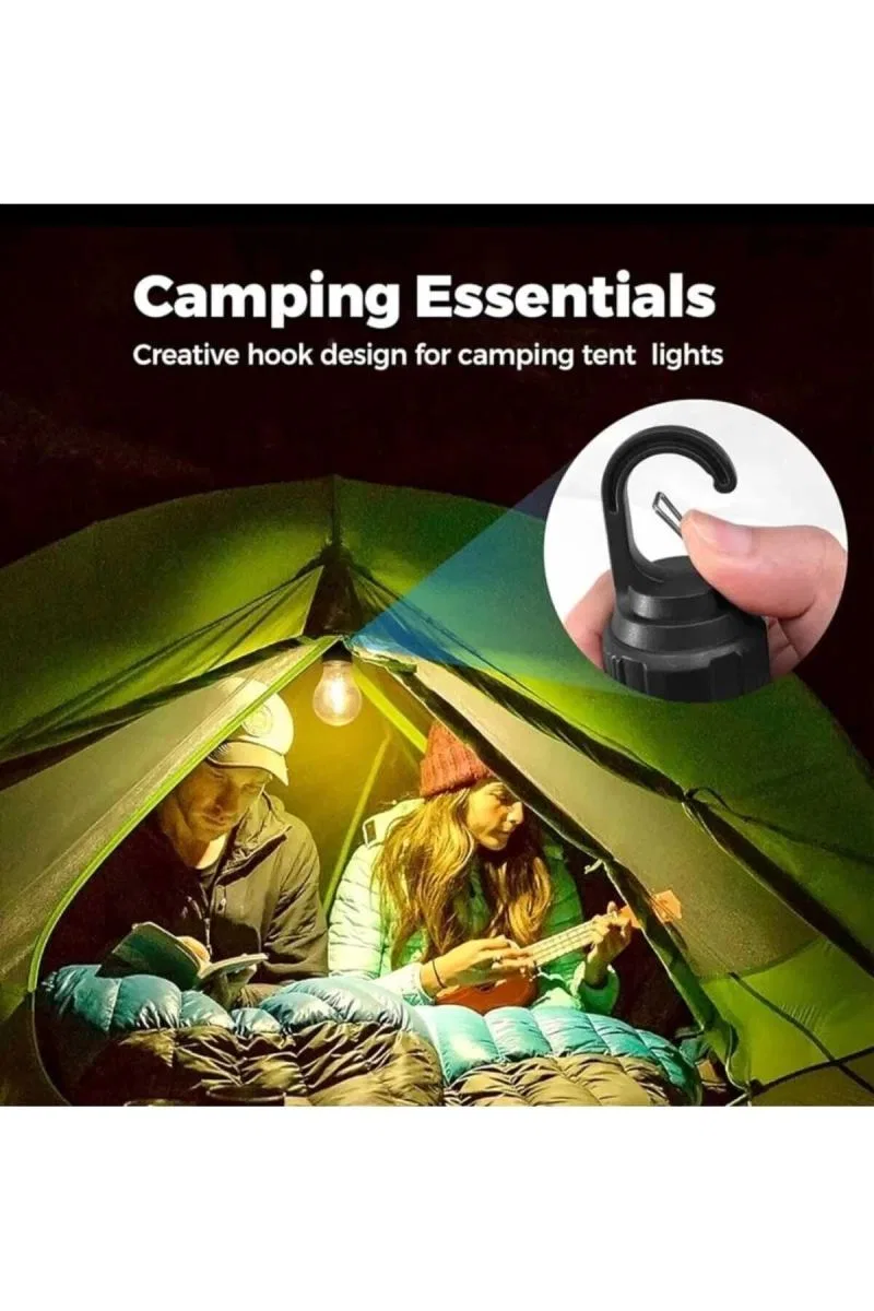 Taşınabilir Şarjlı Led Ampül Outdoor Kamp Bahçe Lambası 10w Askılı Kırılmaz Led Işık görsel 4