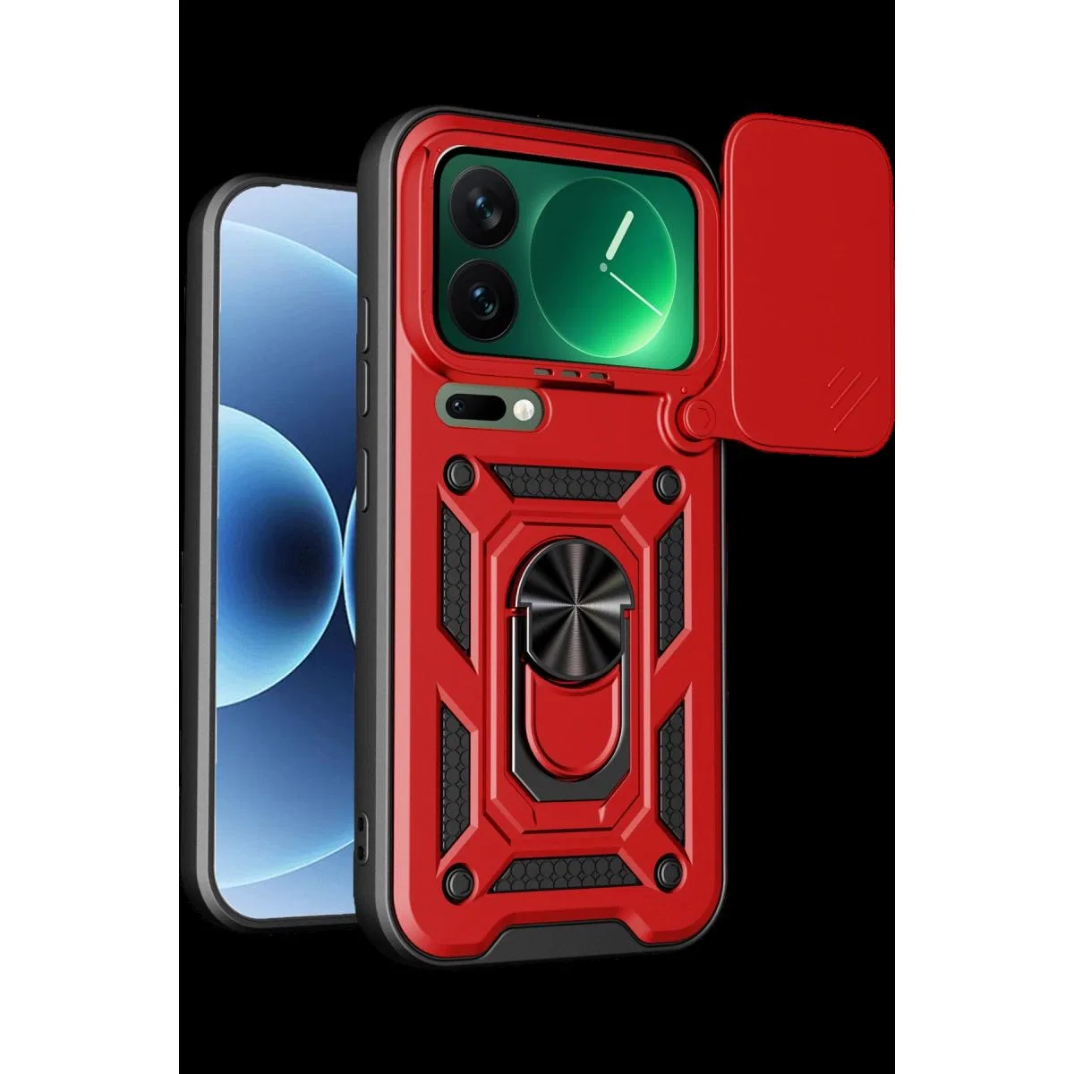 Xiaomi Mi 17 Pro Pars Lens Yüzüklü Silikon - Kırmızı