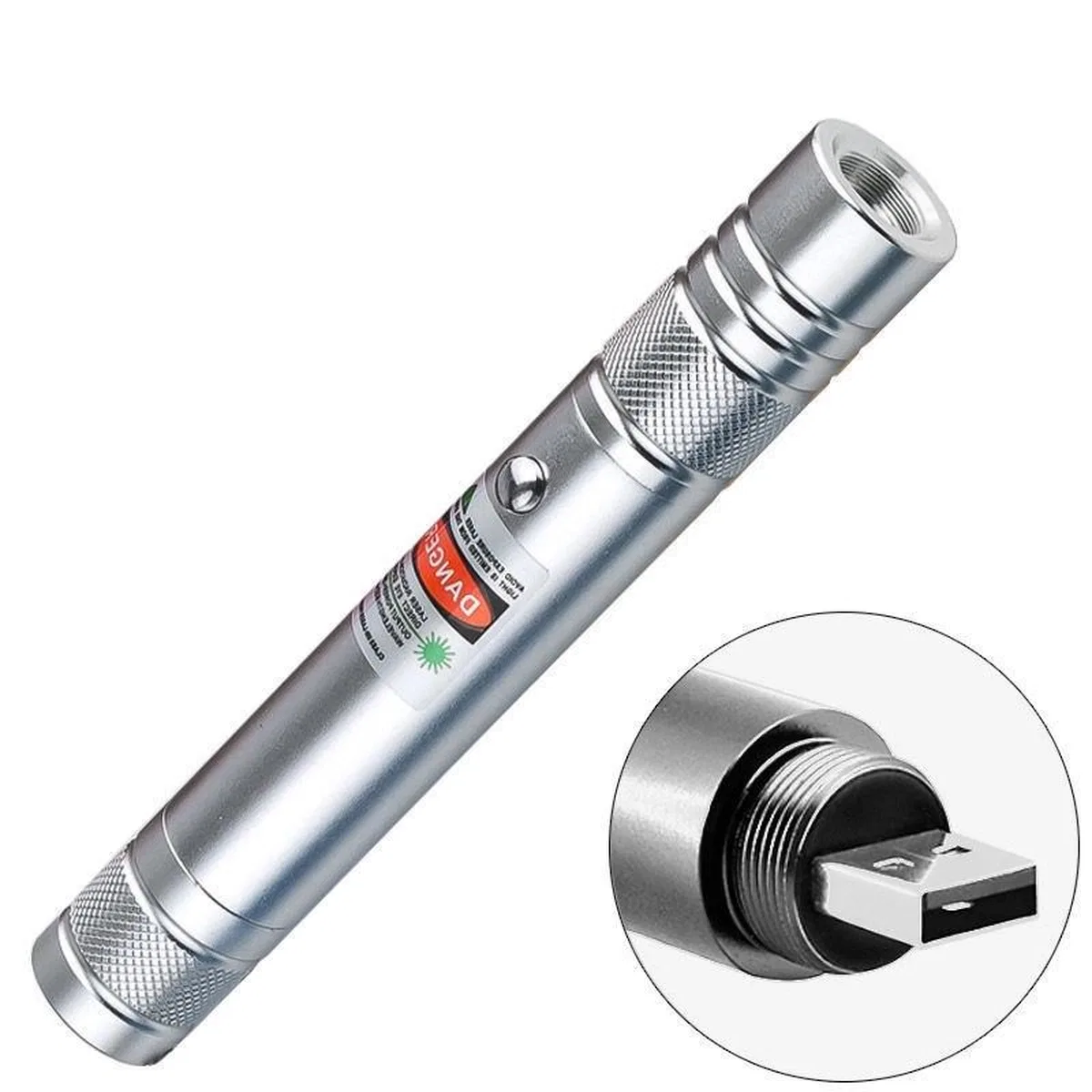 Fithome 100mw Desen Başlıklı Usb Şarjlı Yeşil Lazer Pointer görsel 7