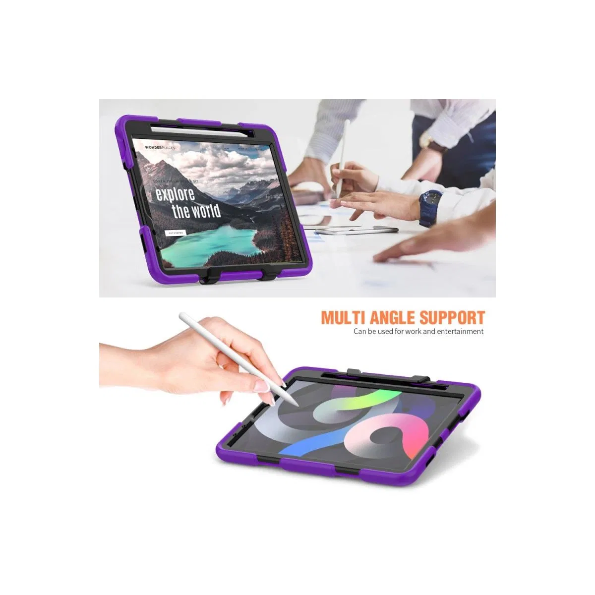 Apple İpad Pro 11 (2020) Kılıf Griffin Tablet Kapak - Mor görsel 6