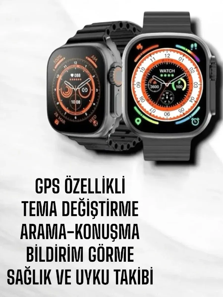 Yeni Nesil Ultra Akıllı Saat Titreşimli, Uyku & Sağlık Takibi, Çift Kordon görsel 4