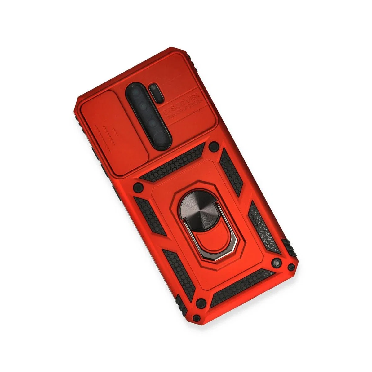 Xiaomi Redmi Note 8 Pro Kılıf Pars Lens Yüzüklü Silikon - Kırmızı görsel 3