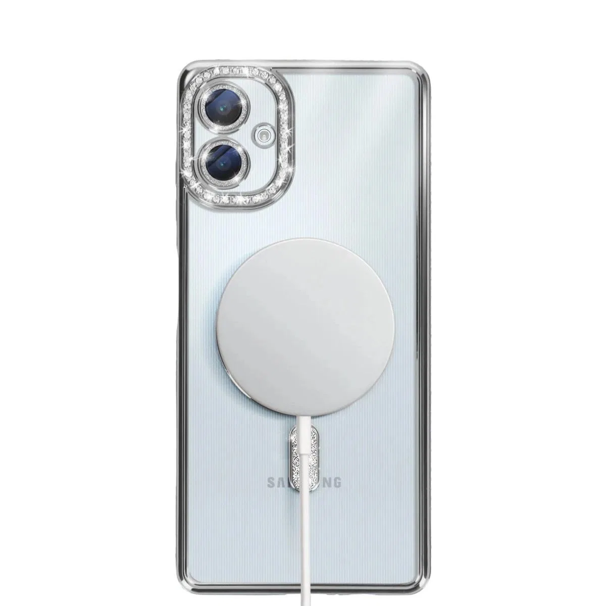 Samsung Galaxy A06 Joke Simli Magneticsafe Kılıf - Gümüş görsel 5