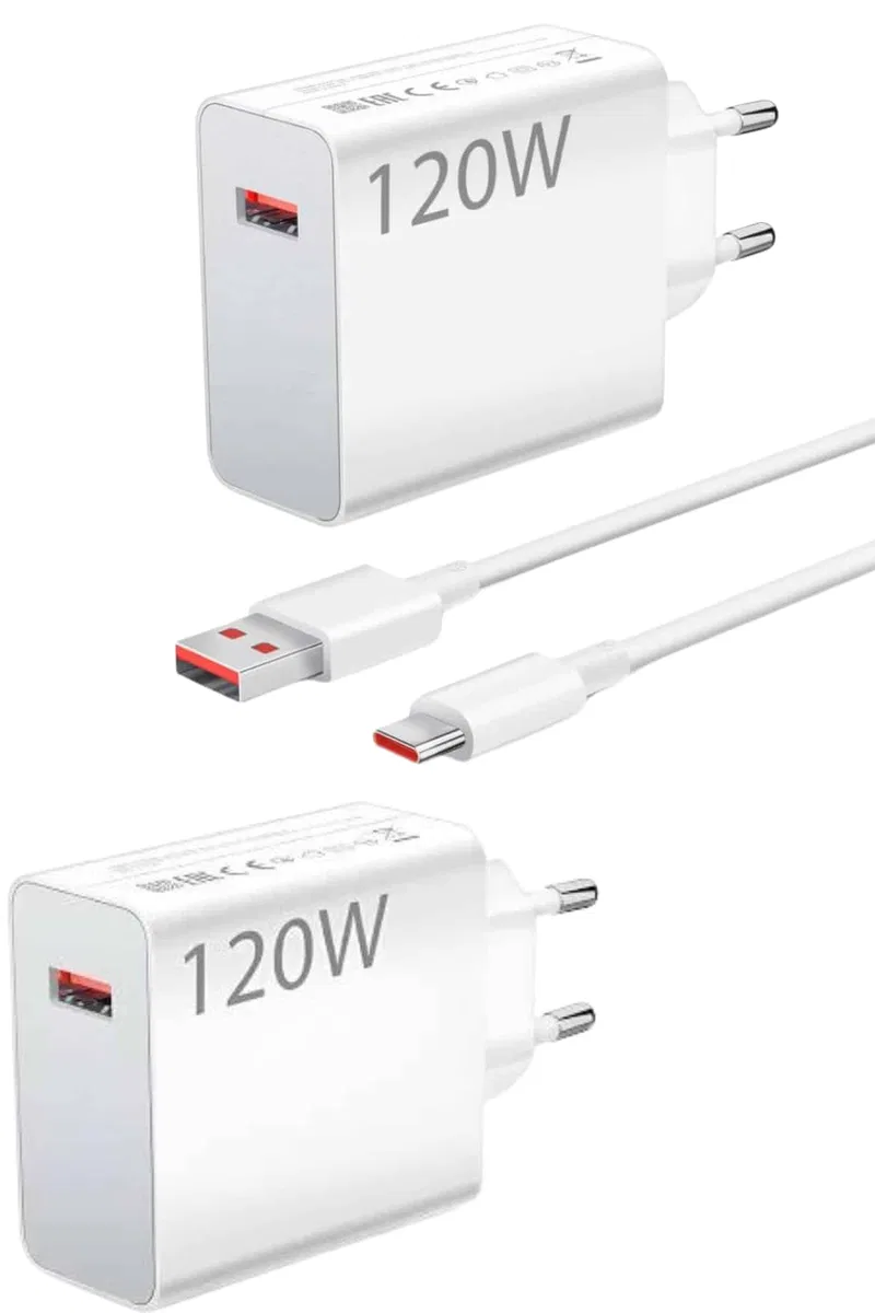 120 Watt Turbo Hızlı Şarj Aleti Seti Hızlı Şarj Adaptörü Beyaz görsel 3