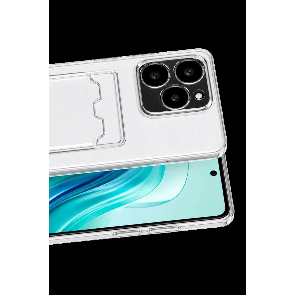 Realme C61 Kılıf Kart Şeffaf Silikon - Şeffaf görsel 3