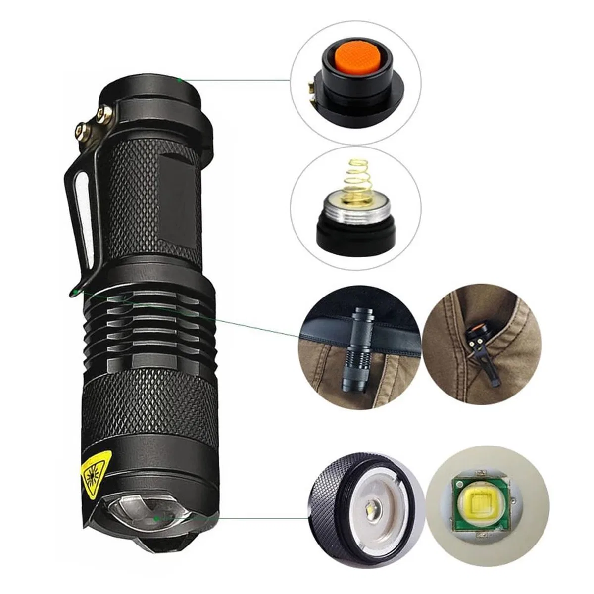 Mini Güçlü Şarjlı Pilli El Feneri Wt-304 görsel 6