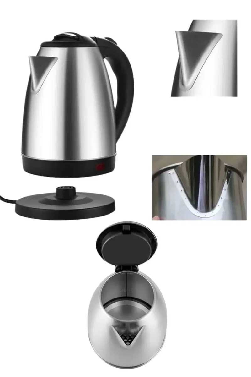 Elektrikli Paslanmaz Çelik Su Isıtcı Çelik Kettle 1. 8 Lt. Uzun Ömürlü görsel 4