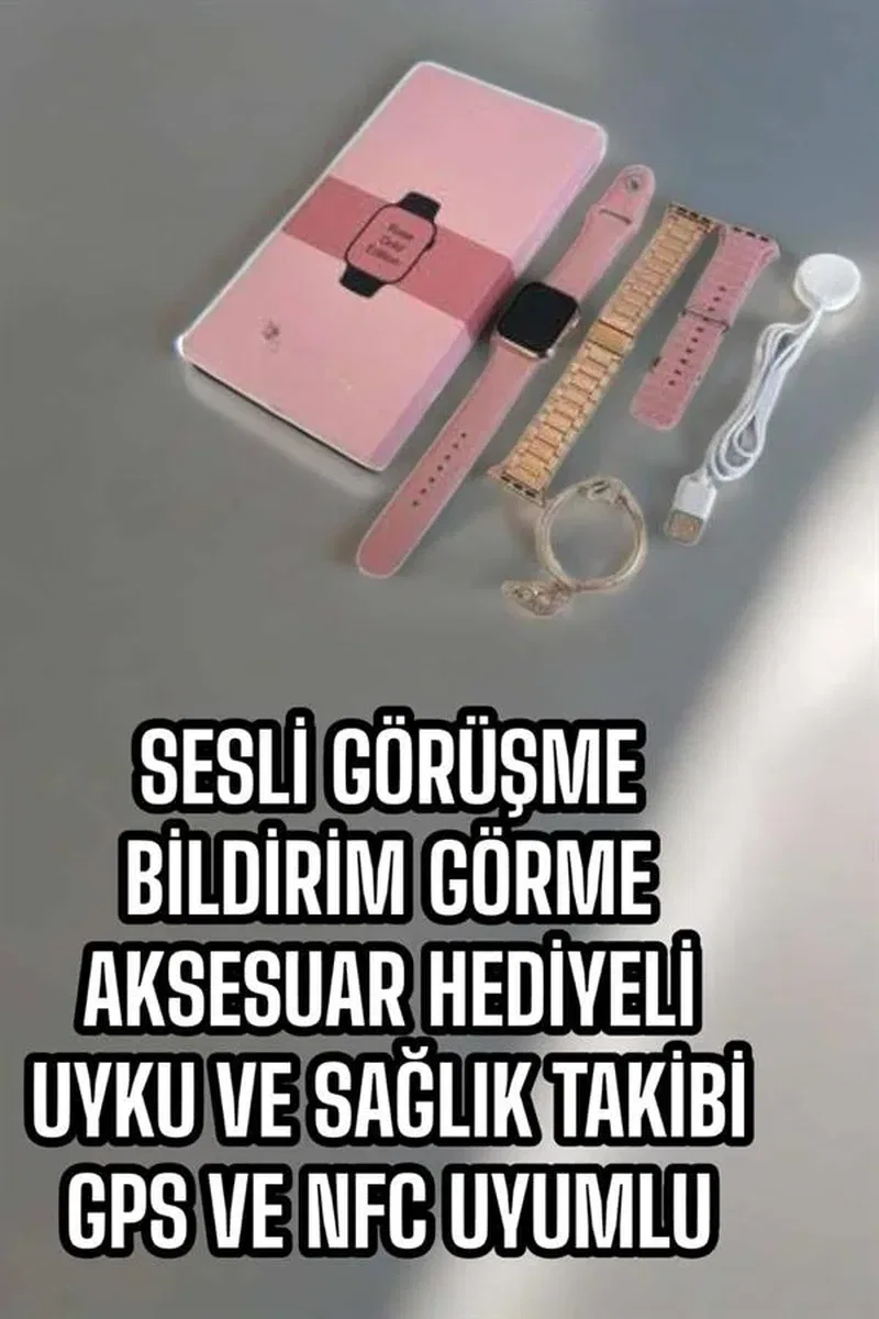 Akıllı Saat Sesli Görüşme Bildirim Görme Uyku ve Sağlık Takibi görsel 2