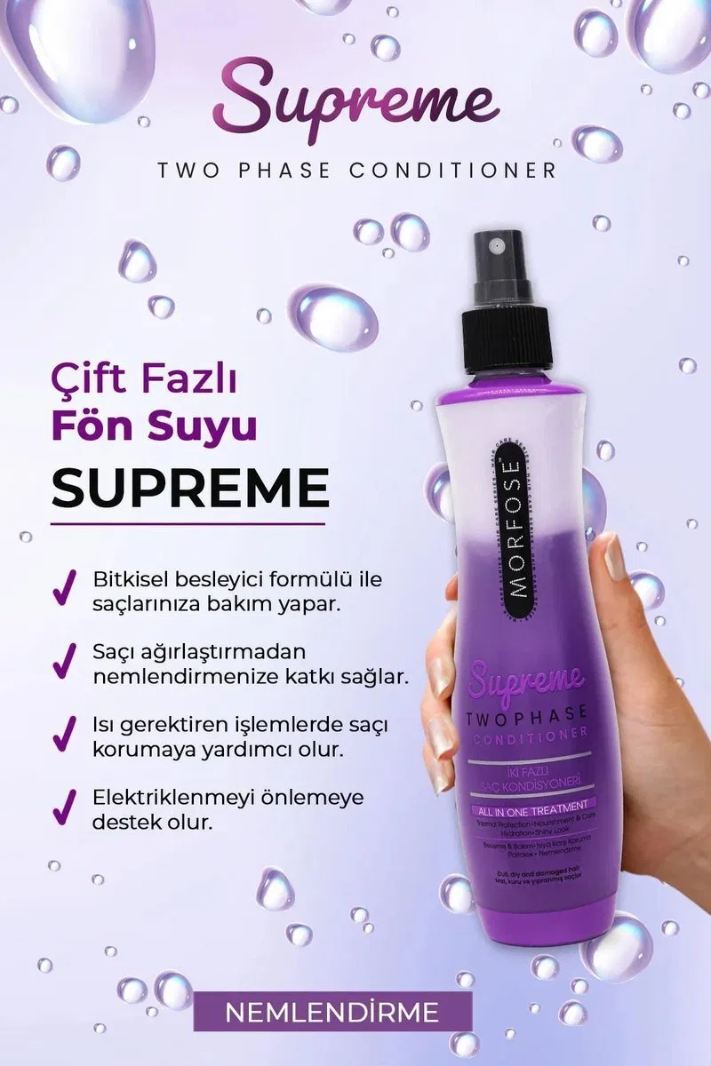 Çift Fazlı Supreme Kondisyoner Fön Suyu 240 ML - mrfs görsel 2