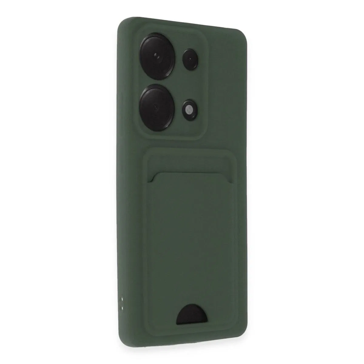 Xiaomi Redmi Note 13 Pro 4g Kılıf Kelvin Kartvizitli Silikon - Koyu Yeşil görsel 2