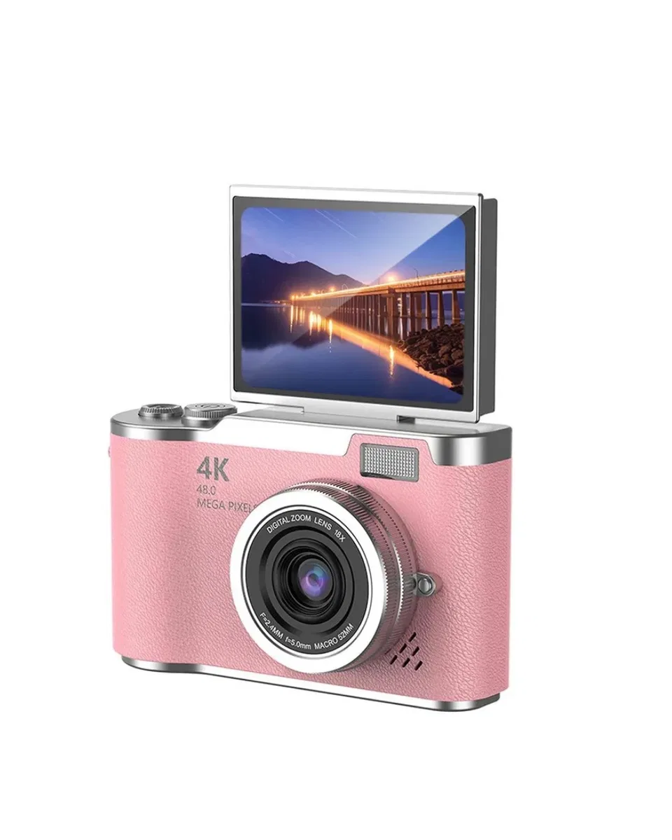Yeni Nesil Dijital Kamera 48 MP Selfie Vlog Kamera Flip Screen Zoomlu görsel 2