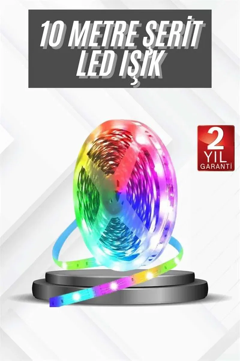 RGB Şerit Led 10 Metre Led Işık Kumanda ile Kontrol RGB görsel 2