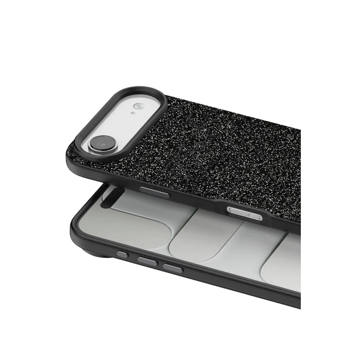 Onegif Apple İphone 17 Air Bright Simli Kapak - Siyah görsel 2