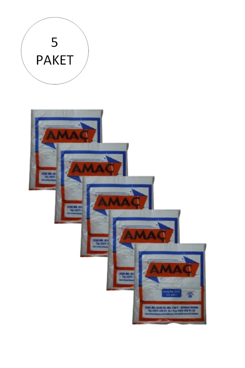 Şeffaf Hışır Atlet Poşet Küçük Boy 25x42 Cm 650 Gr (5 Paket-Takriben 1, 500 Adet)