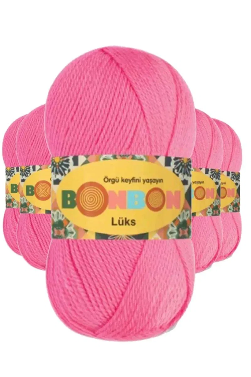 5 Adet Lüks Patik İpi Yünü Pembe 98230 - bonbon mudanis