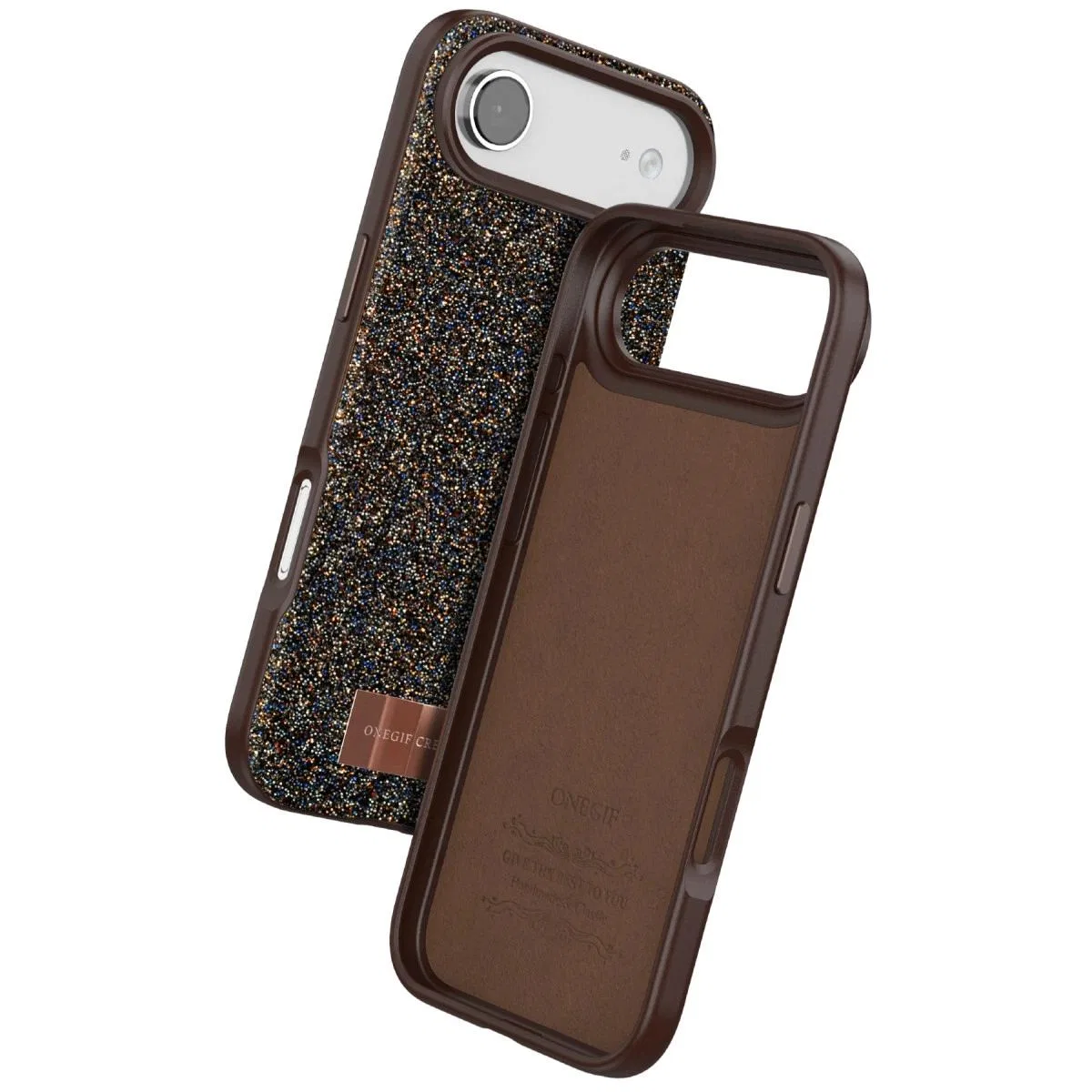Onegif Apple İphone 17 Air Bright Simli Kapak - Gold görsel 3