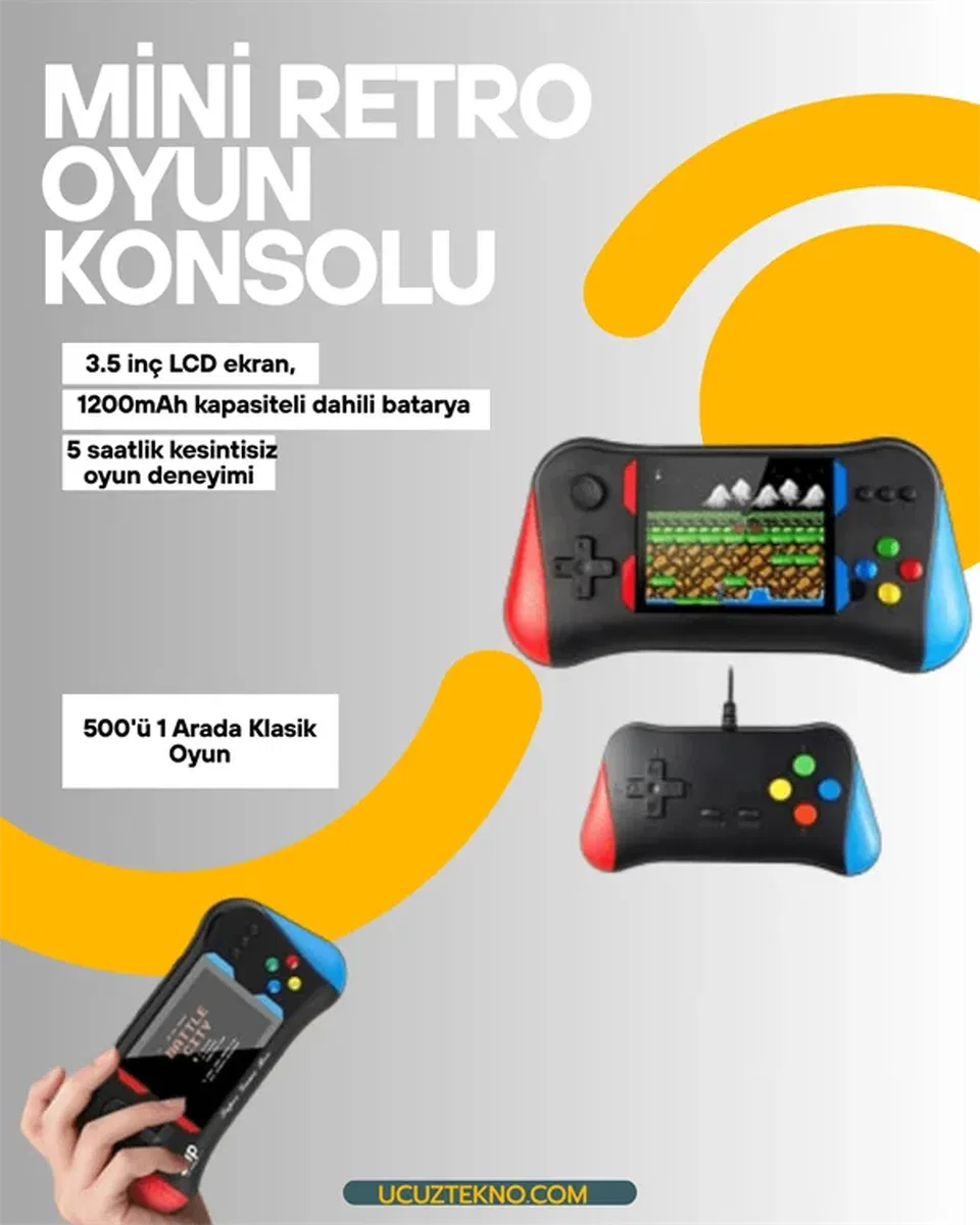Şarjlı Taşınabilir Oyun Konsolu – X7M Retro Game Box görsel 2