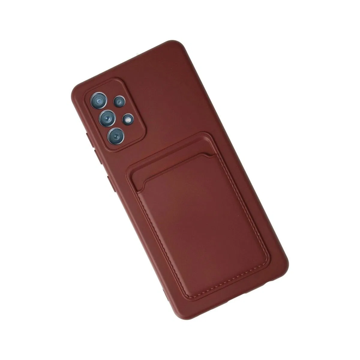 Samsung Galaxy A32 Kılıf Kelvin Kartvizitli Silikon - Bordo görsel 3