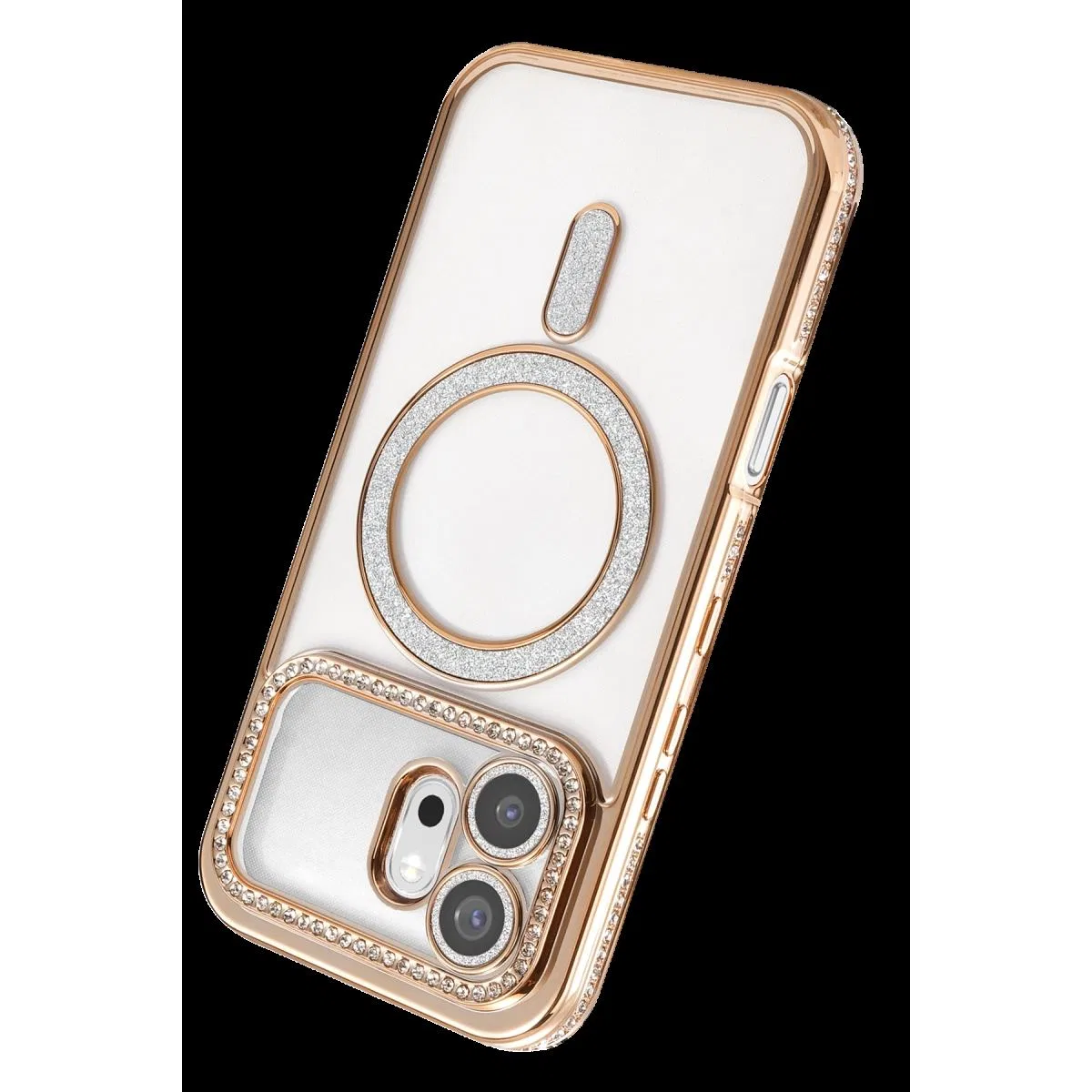 Huawei Honor 600 Joke Simli Magneticsafe Kılıf - Gold görsel 3