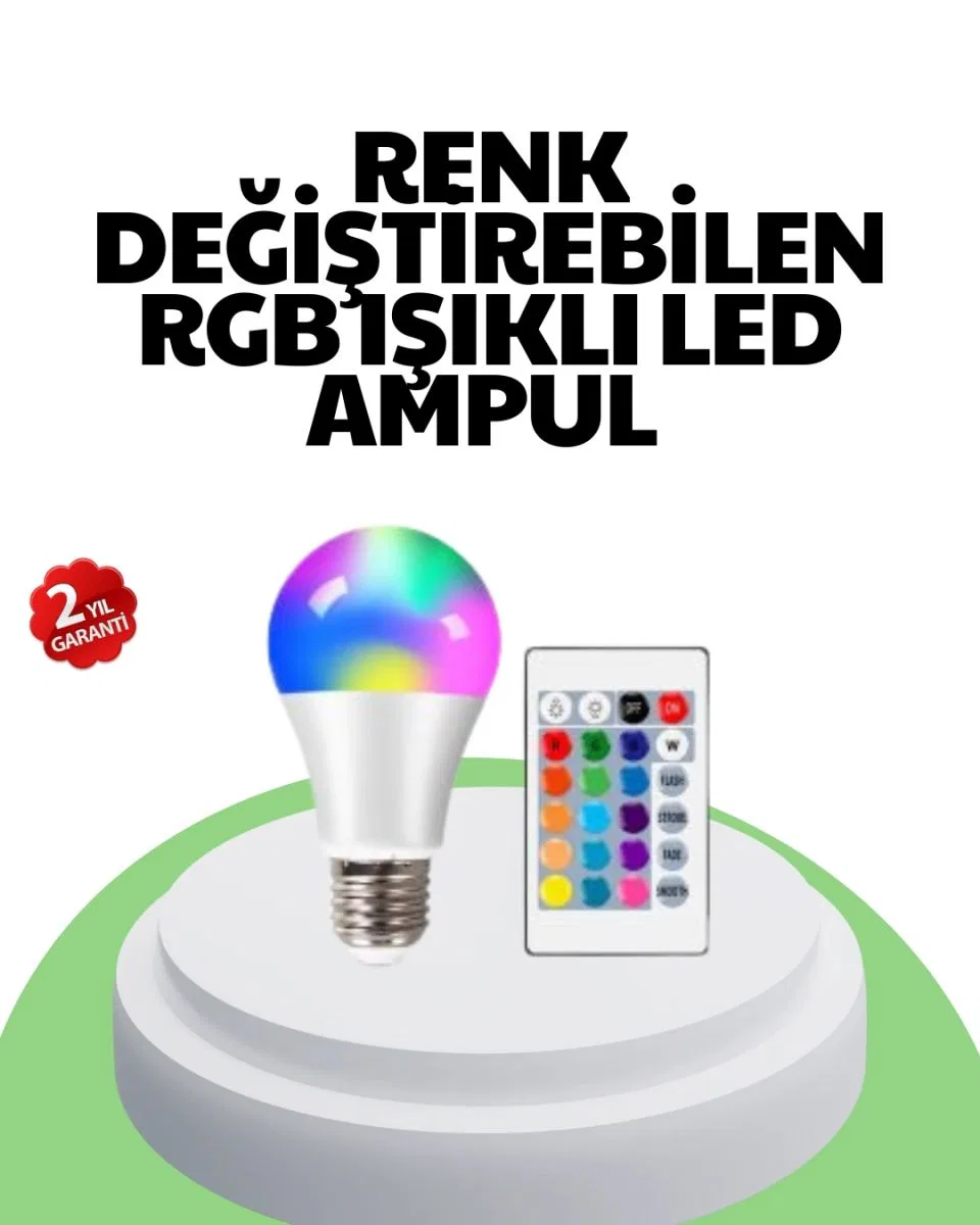 2025 Rgb Led Ampul Uzaktan Kumandalı Renkli Işık A Kalite