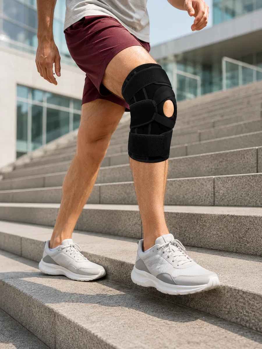 Silikon Patella Destekli Dizlik Nefes Alabilir Ayarlanabilir Cırtlı Ligament Desteği görsel 5
