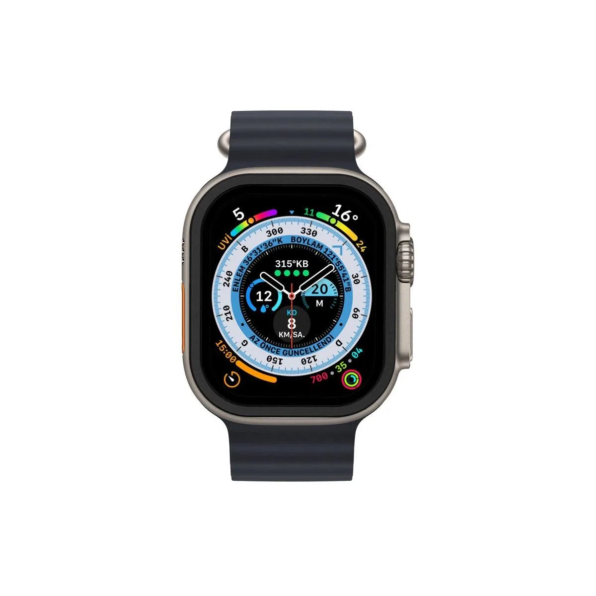 Apple Watch Ultra 49mm Alüminyum Kasa Cam Ekran Koruyucu - Siyah görsel 3
