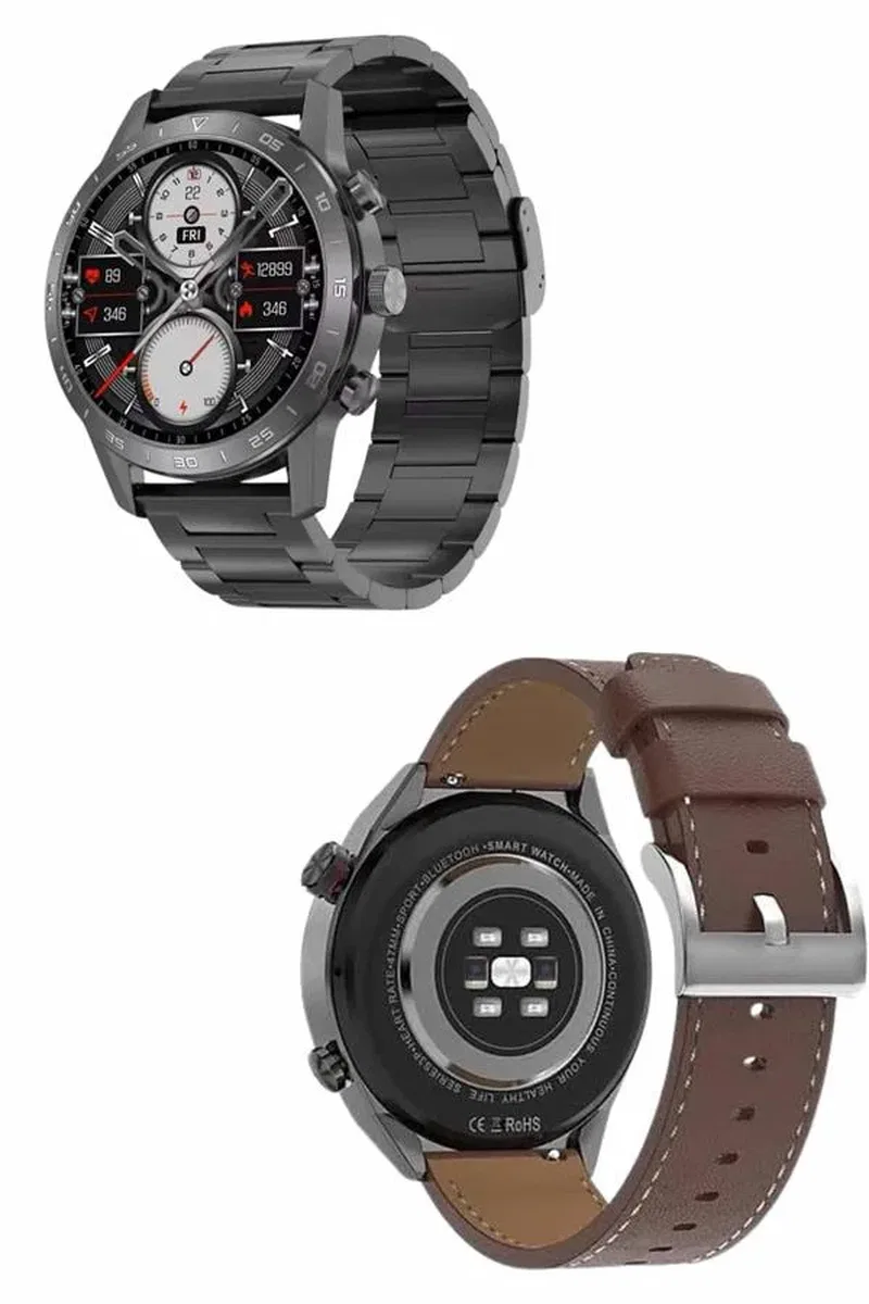 Erkeklere Özel Akıllı Saat Çelik Kordon Bluetooth Bağlantılı İOS ve Android Uyumlu görsel 4