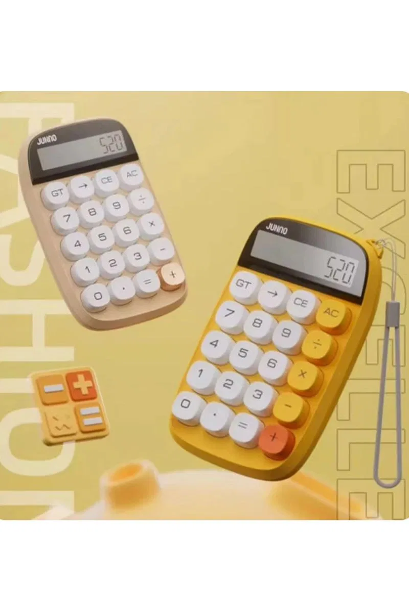 Sevimli Kare Tuşlu 10 Haneli Ldc Ekran Hesap Makinası Sarı görsel 2