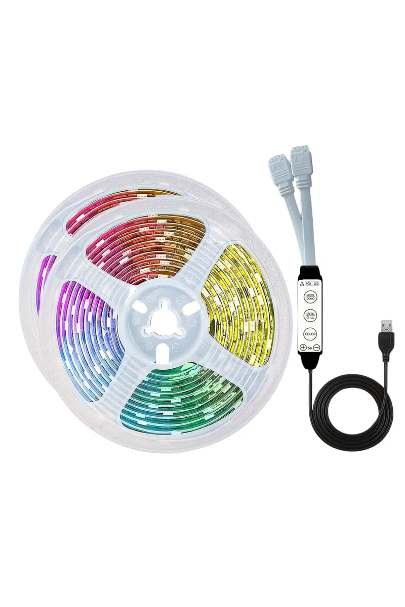 RGB Neon Şerit Led Lamba 10 Metre İç Mekan Tasarımına Uygun görsel 5
