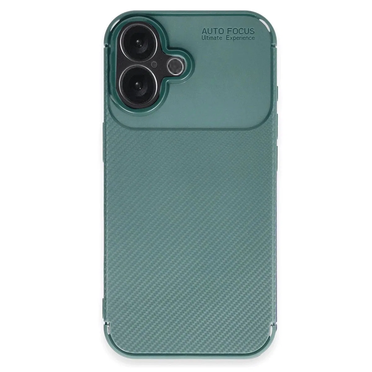 Apple İphone 16 Plus Kılıf Auto Focus Karbon Kapak - Koyu Yeşil görsel 4
