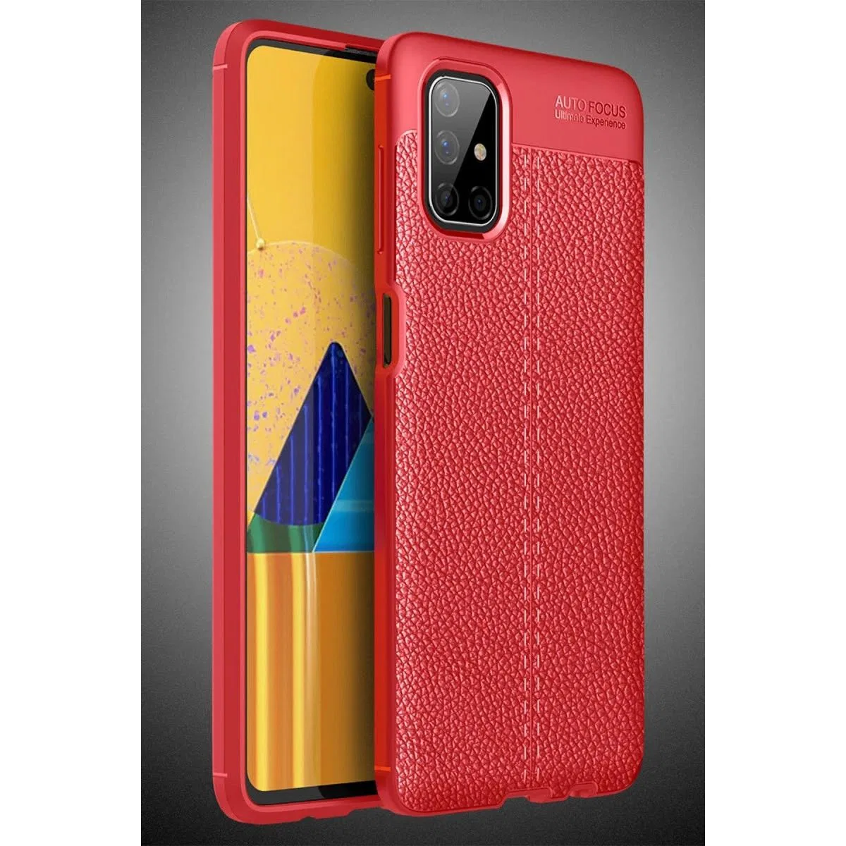 Samsung Galaxy M51 Kılıf Auto Focus Kapak - Kırmızı görsel 2