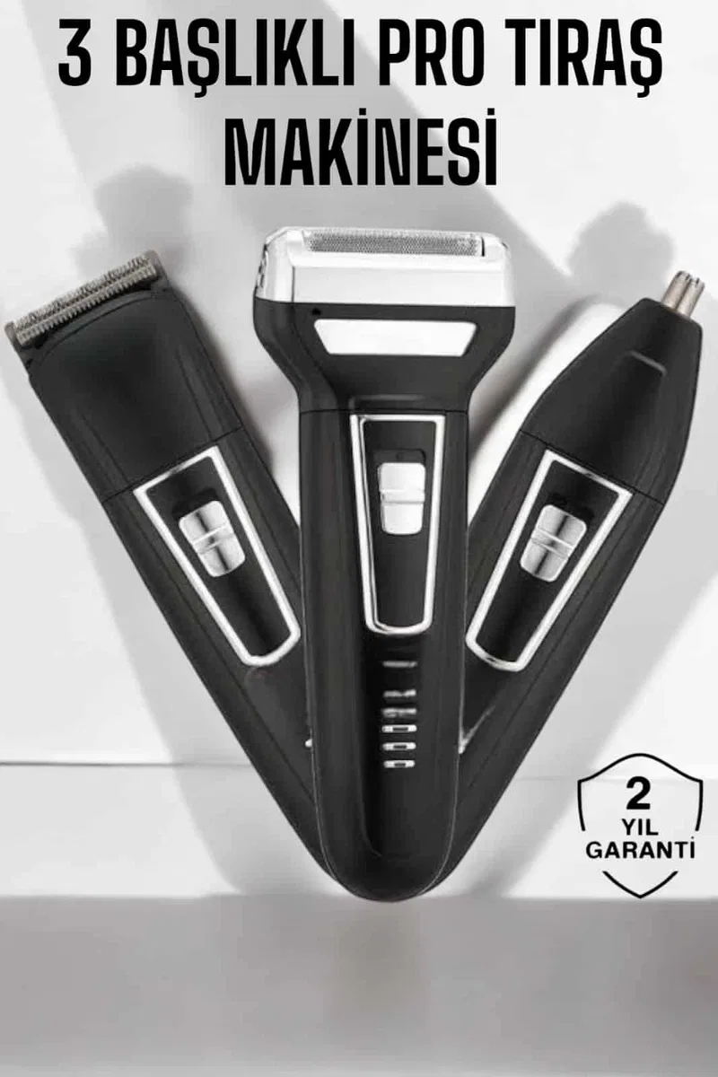 3 Başlıklı Profesyonel Tıraş Makinesi