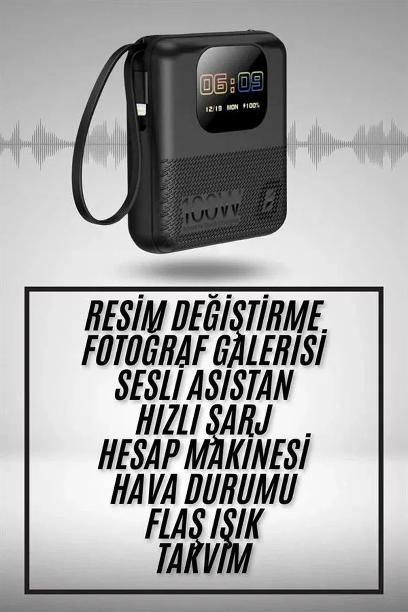 Akıllı Powerbank 10. 000 MAH 4 Çıkışlı Taşınabilir Dijital Göstergeli