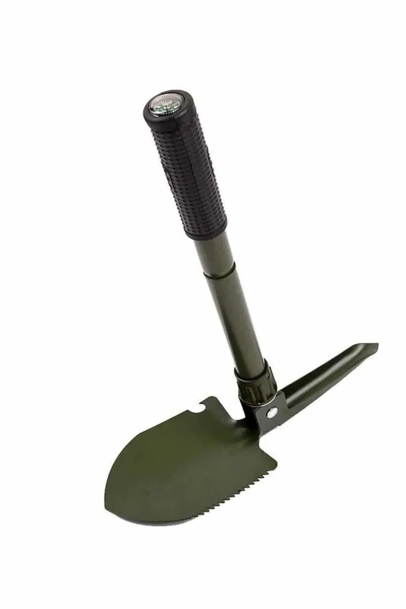Pusulalı Katlanabilen Portatif Çantalı Mini Kazma Kürek Seti görsel 3