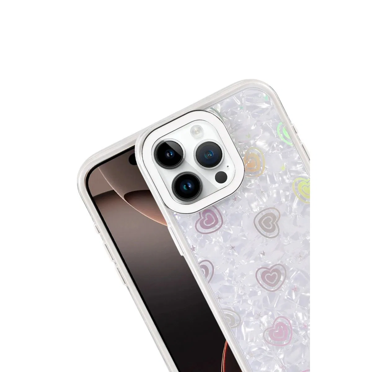 Apple İphone 16 Pro Max Lumi Desenli Kapak - Beyaz görsel 2